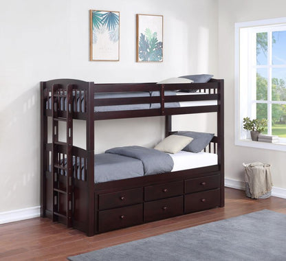 Kensington - Twin Over Twin Bunk Bed With Trundle - Cappuccino