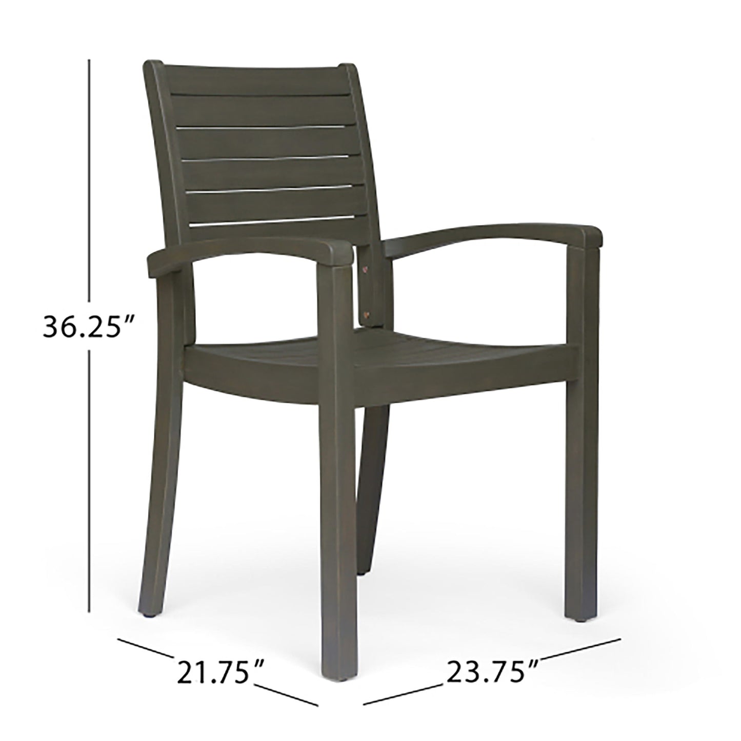 Outdoor Dining Chair, Stacking Design For Patio Noble House