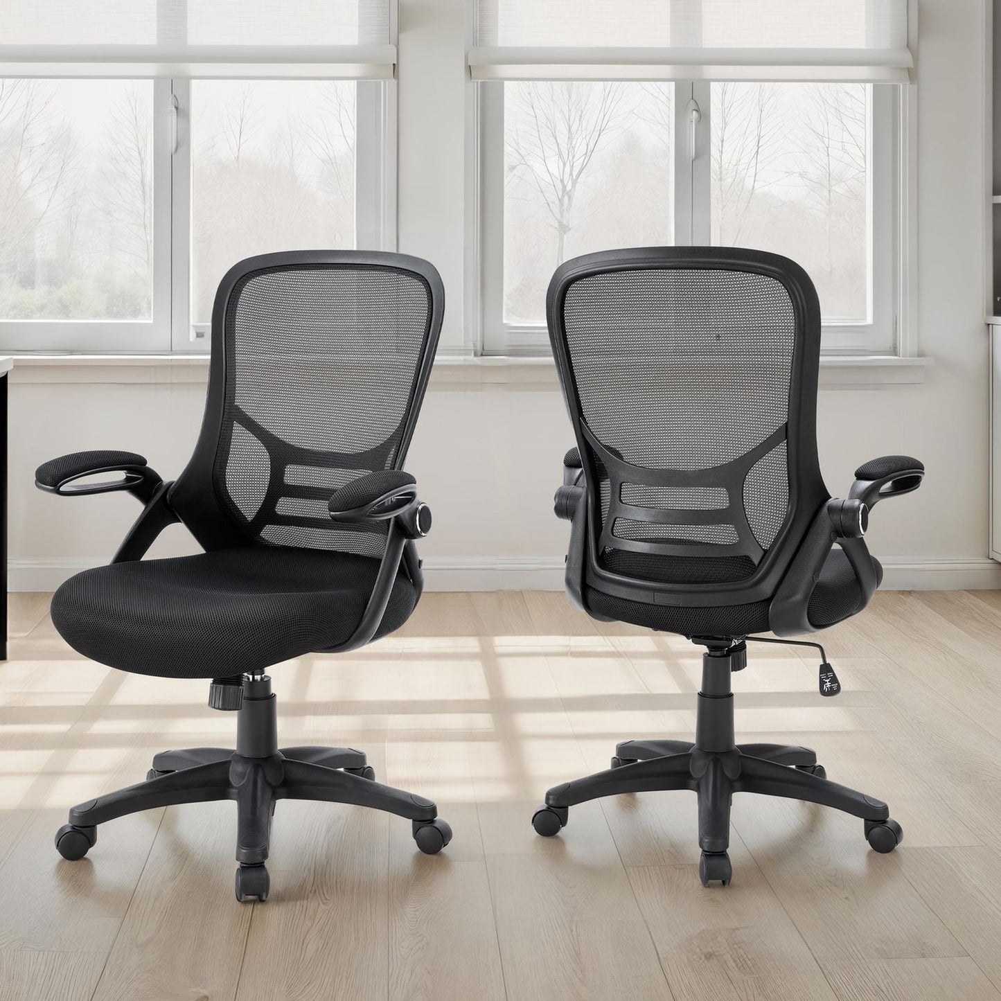 Office Chair With Adjustable Height For Workspaces - Black 8th Street