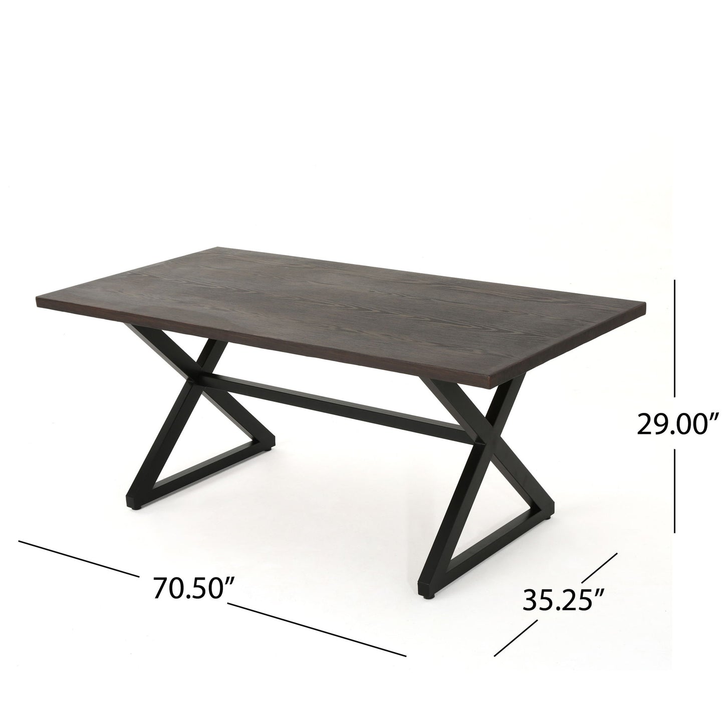 Rolando - Outdoor Aluminum Dining Table With Steel Frame Noble House