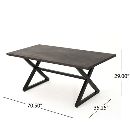 Rolando - Outdoor Aluminum Dining Table With Steel Frame Noble House
