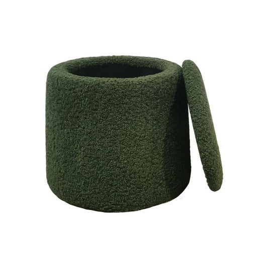 Elegant Round Storage Ottoman Upholstered JLA