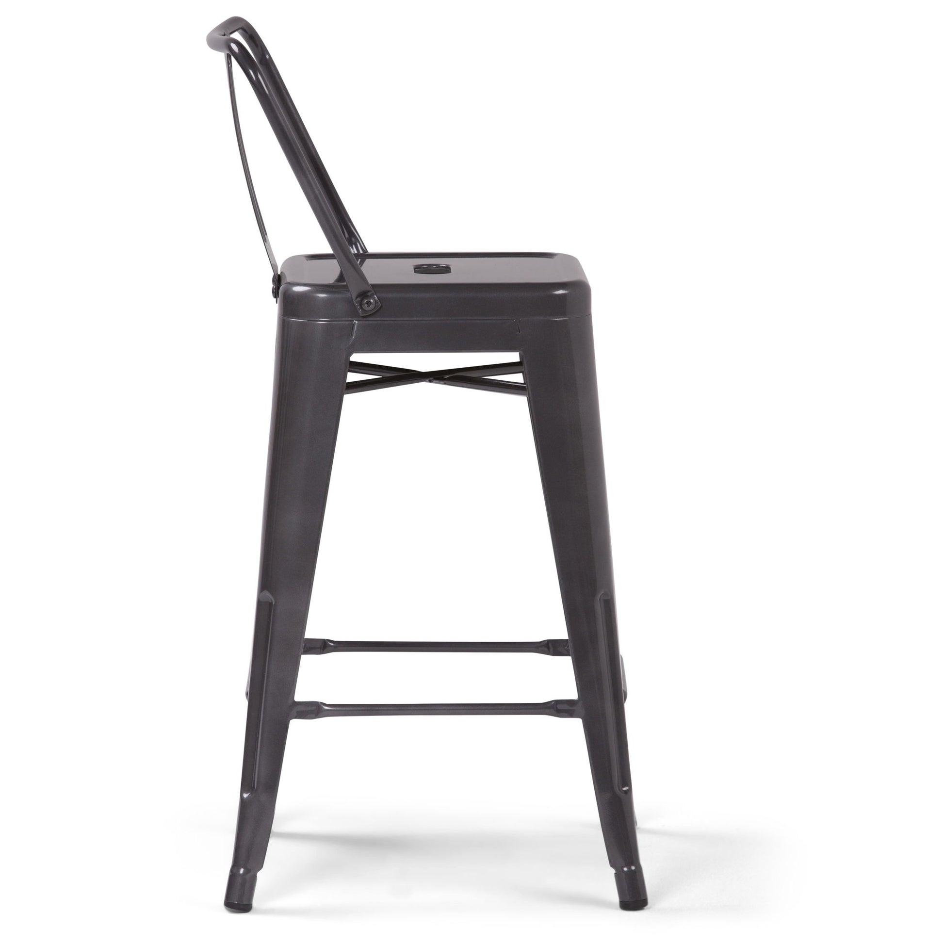 Rayne - Curved Back Metal Stool (Set of 2) Simpli-Home