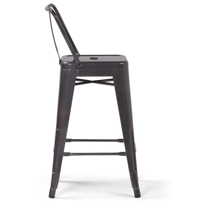 Rayne - Curved Back Metal Stool (Set of 2) Simpli-Home