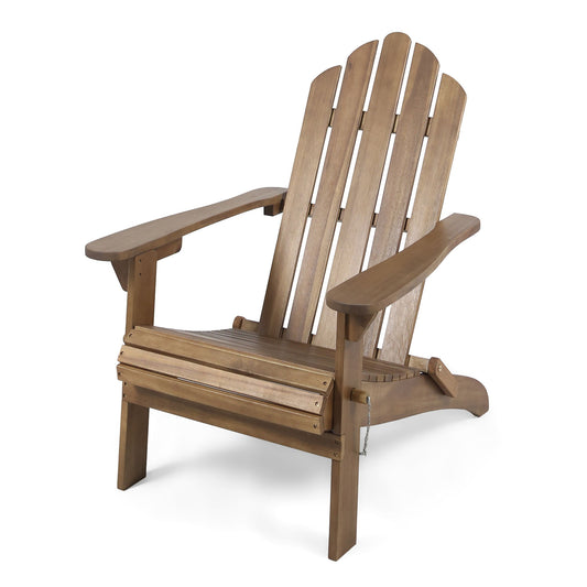 Aurascape - Outdoor Acacia Wood Foldable Adirondack Chair Noble House