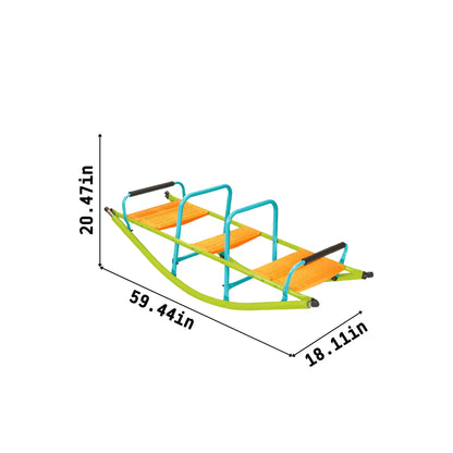 Xss008 High Quality Kids Seesaw Plastic Seat Playground Equipment Cute Baby Plastic Rocker Outdoor Children Steel Tube For Kids Age 3+ - Green / Blue Daily Nest