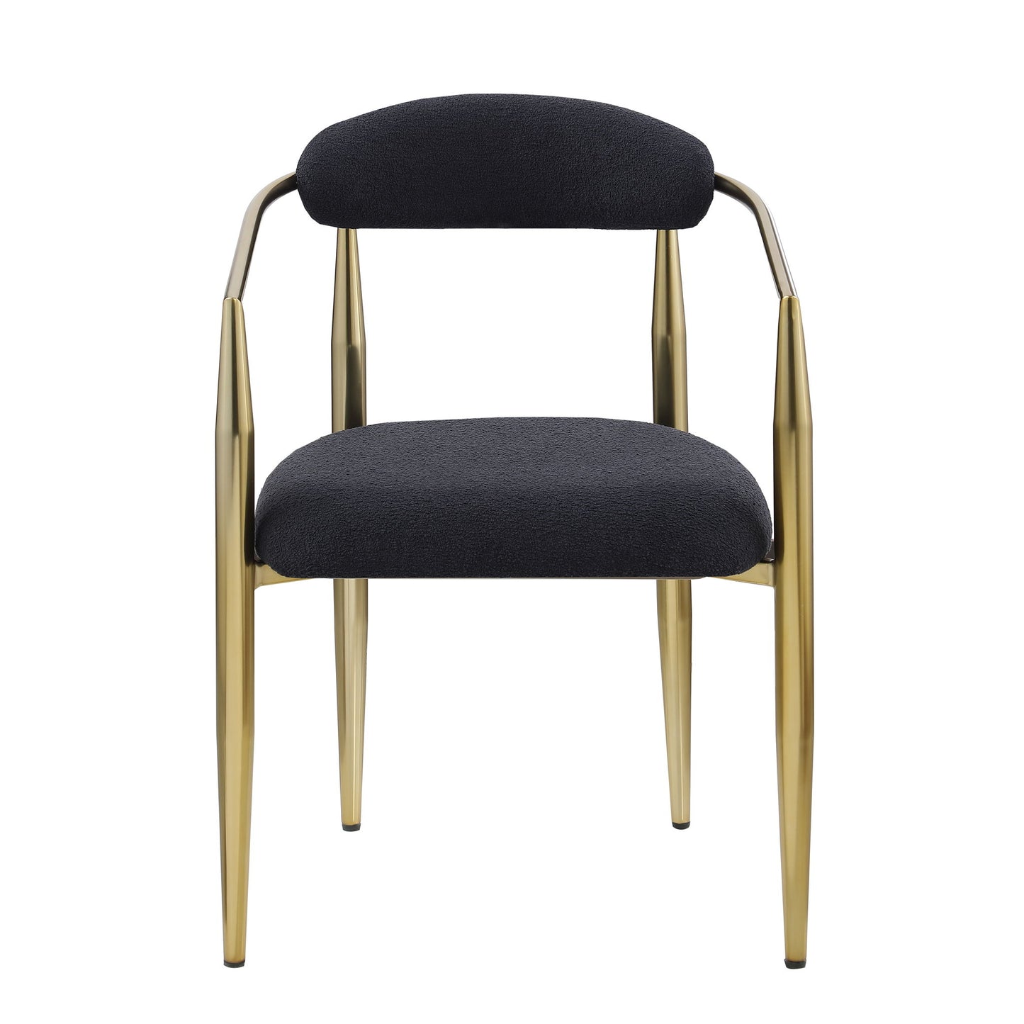 Dining Chairs (Set of 2), Mid-Century Modern Dining Chairs, Kitchen Dining Room Chairs, Round Boucle Backrest Sherpa Dining Chair With Metal Legs Home Essentials