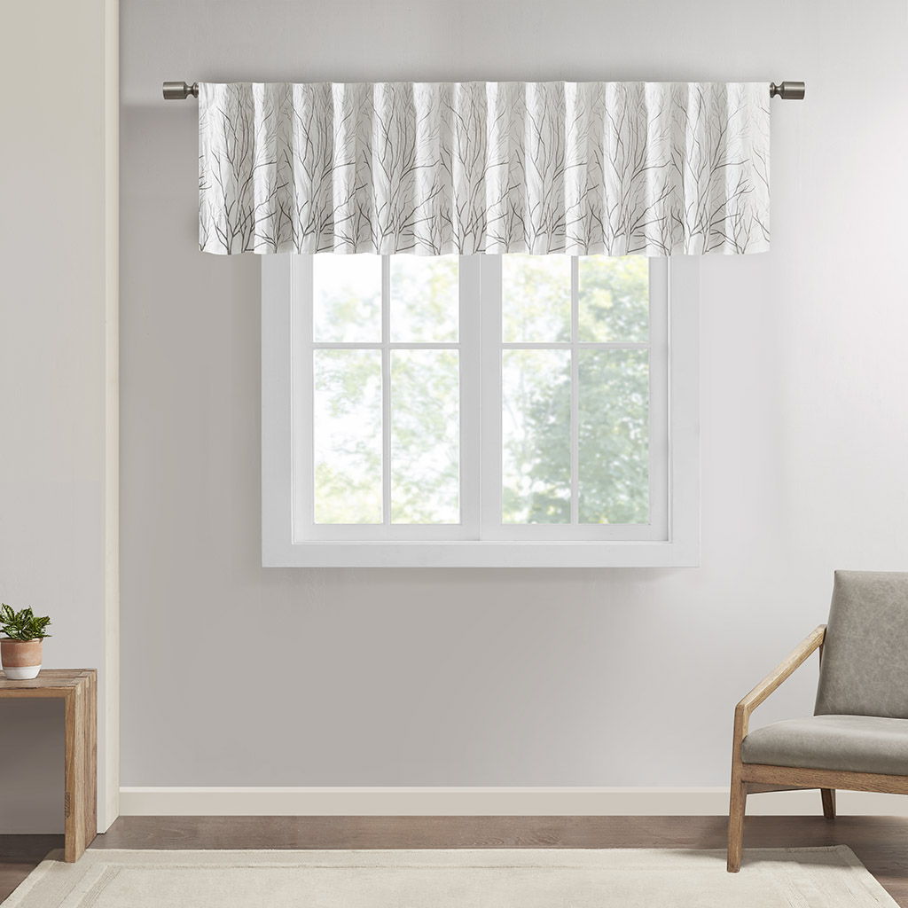 Andora - Embroidered Window Valance - White