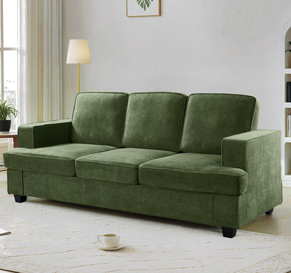 Modern Sofa, Comfortable 3 Seater Couch With Deep Seating, Loose Back Cushions, Wide Arms US Pride