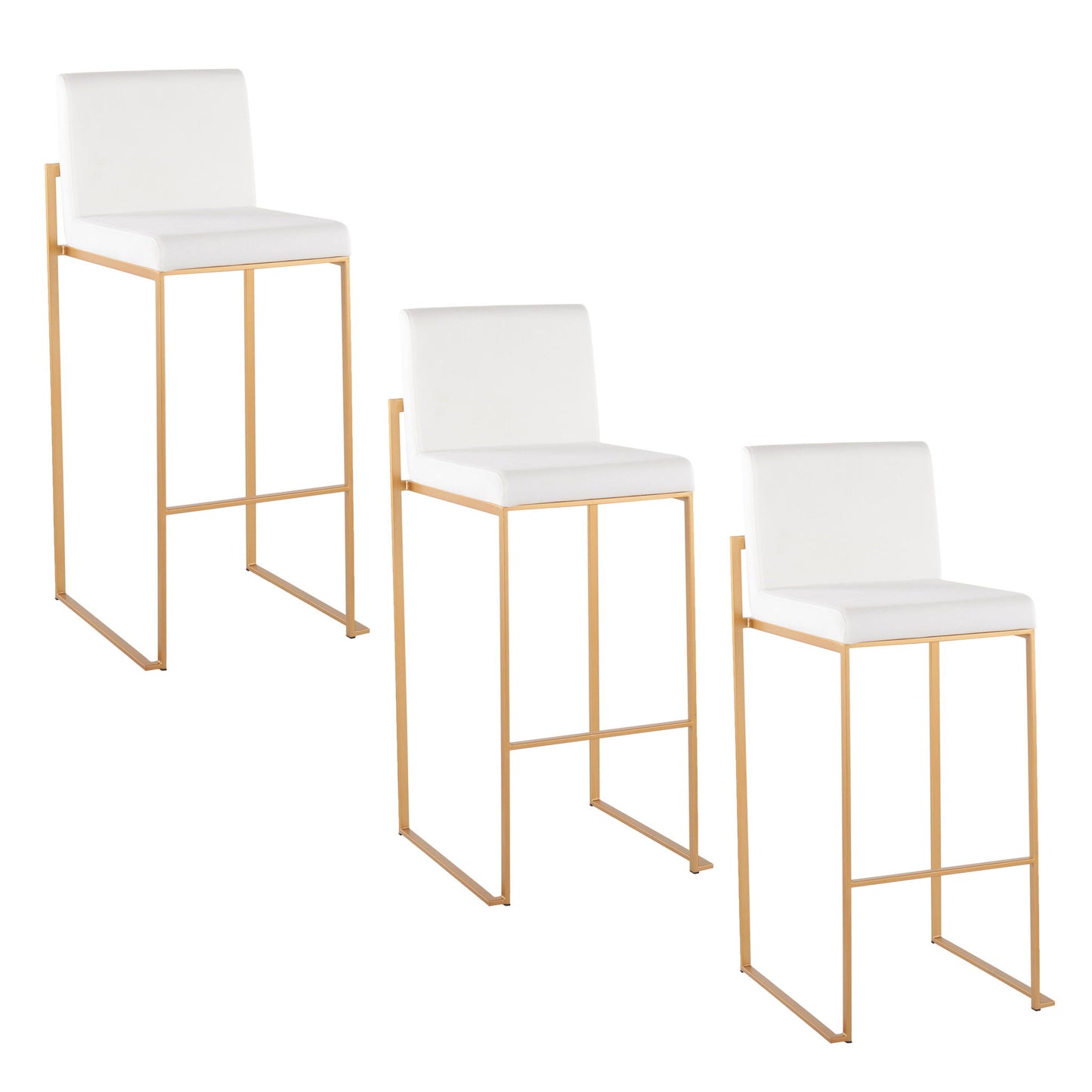Fuji - Contemporary Design High Back Barstool (Set of 2) Lumi Source