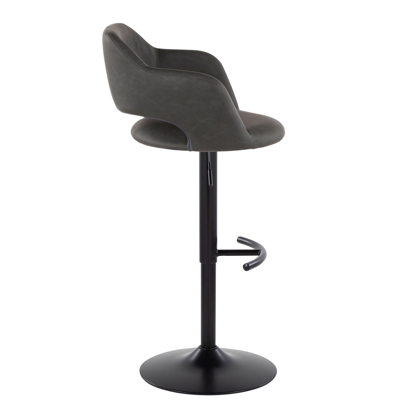 Margarite - Contemporary Adjustable Barstool With Swivel With Rounded T Footrest (Set of 2) Lumi Source