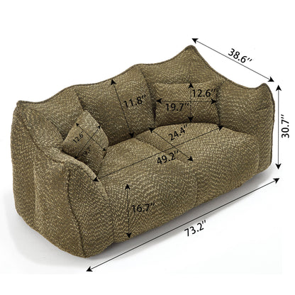 Comfortable Dual Beanbag Chair With High Resilience Foam Core For 2 People Home Essentials