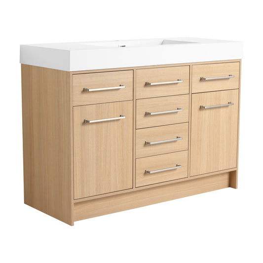 Freestanding Bathroom Vanity With Resin Sink, Soft-Closing Doors And Drawers Home Essentials