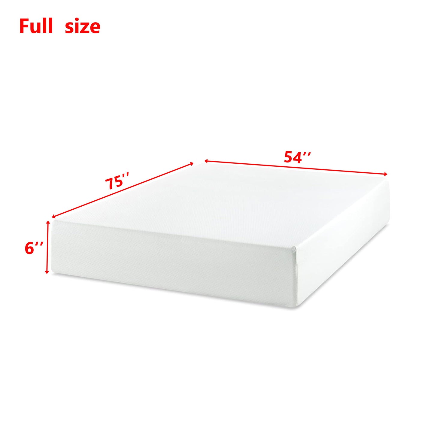 6" Green Tea Memory Foam Mattress In Box, Fiberglass Free Home Essentials