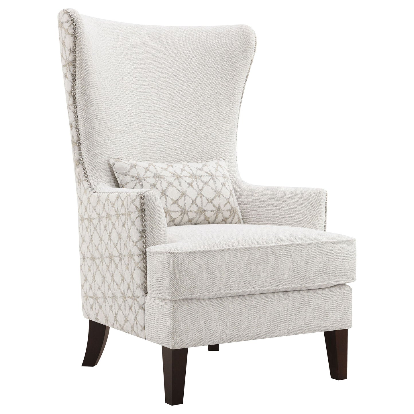 Lindstrom - Wingback Accent With Contoured Back - Ivory White Furniture Max