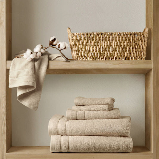 400GSM Essential Bundle Quick Dry 6 Piece Towel Set - Beige Super Listing