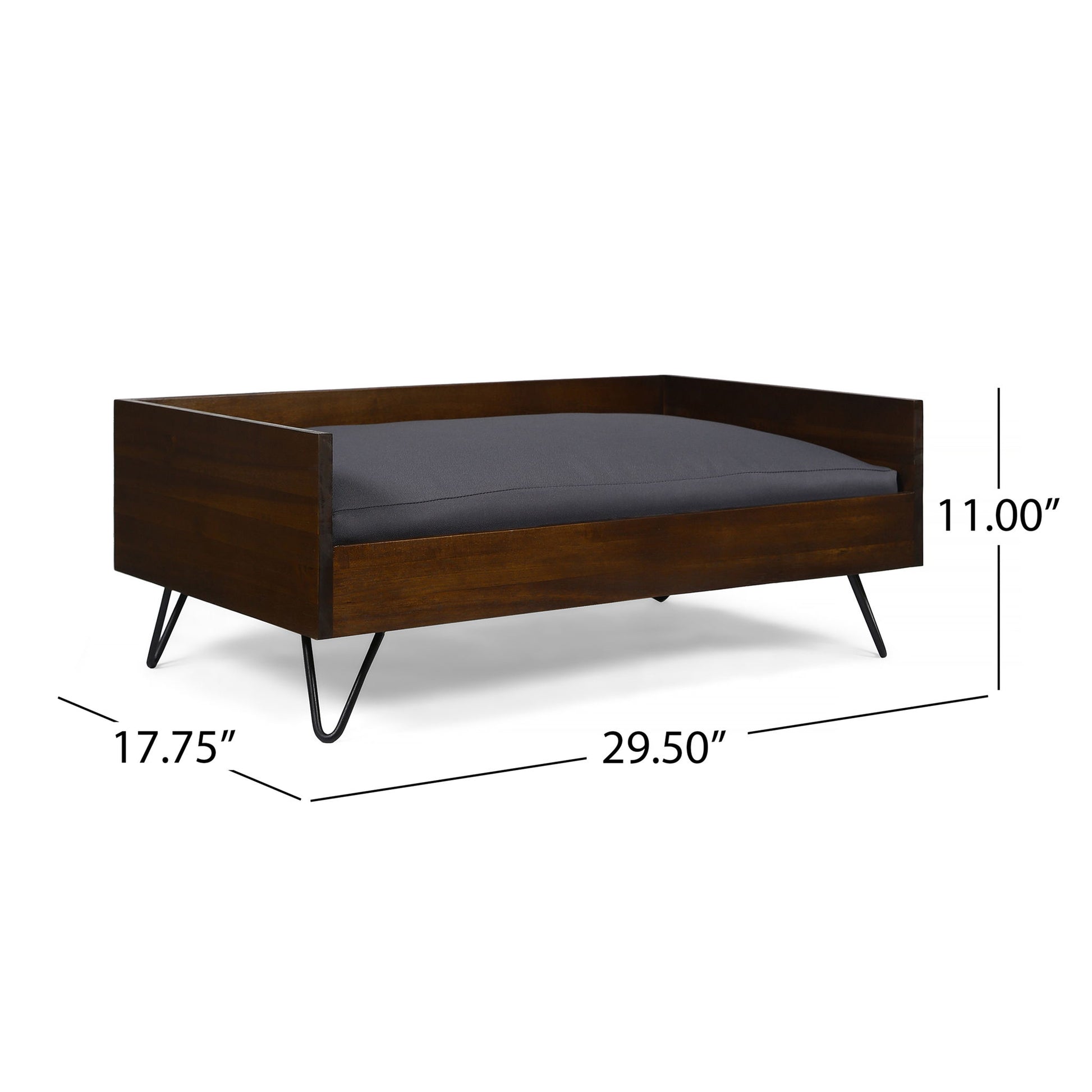 Dog Bed With Sleek Hairpin Legs - Reclaimed Oak / Iron Noble House
