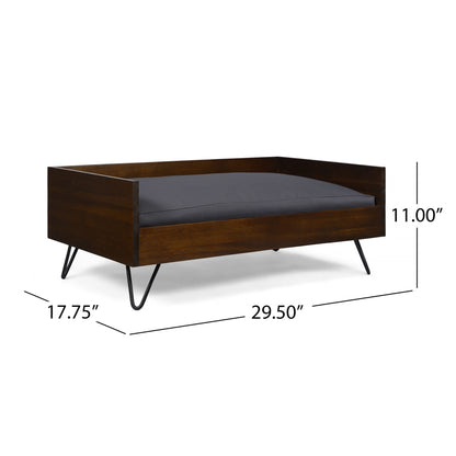 Dog Bed With Sleek Hairpin Legs - Reclaimed Oak / Iron Noble House
