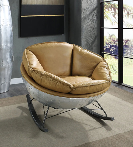 Pippin - Top Grain Leather Rocking Chair - Morocco Acme