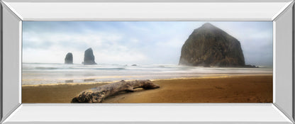 From Cannon Beach Il By David Drost - Mirror Framed Print Wall Art - Blue