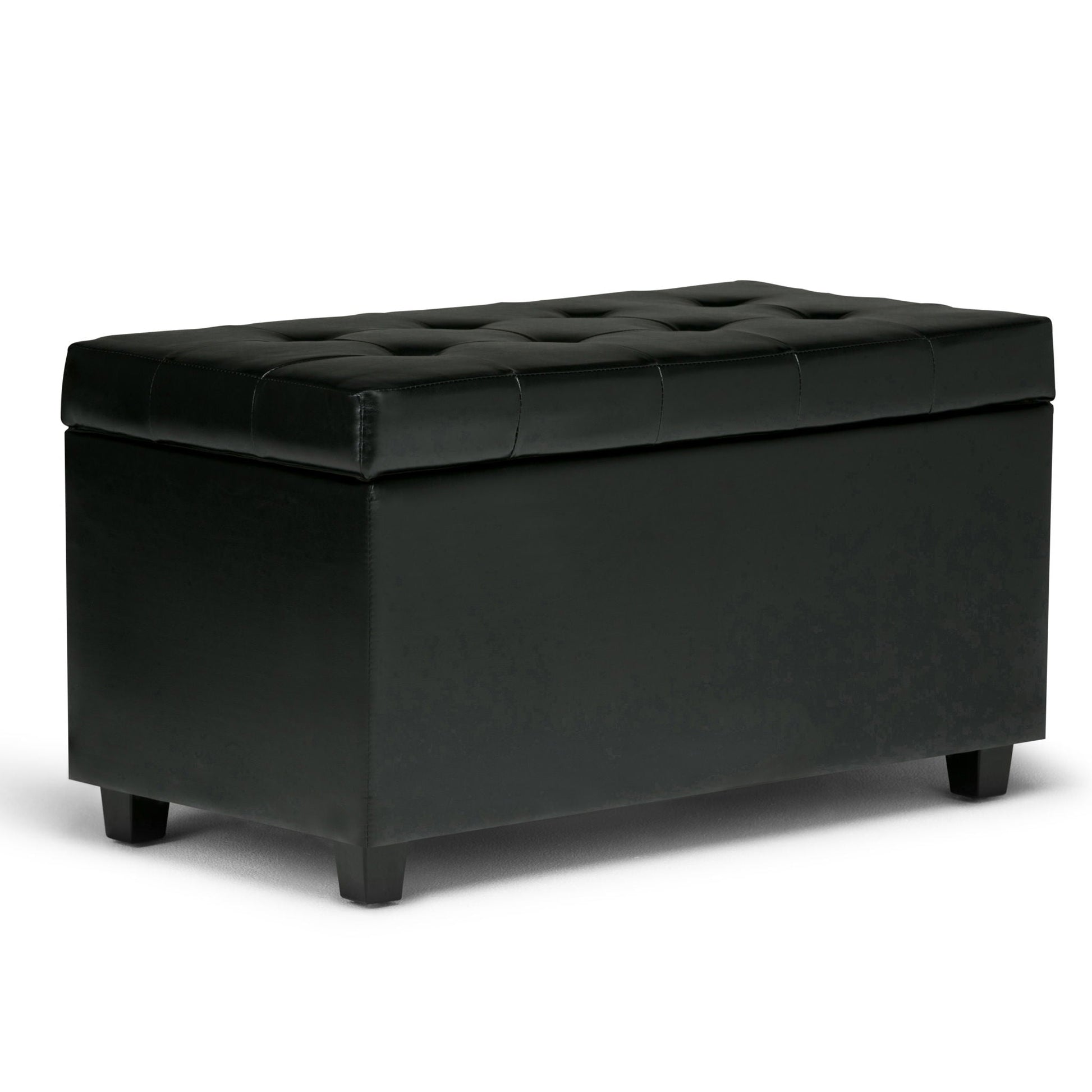 Cosmopolitan - Storage Ottoman - Midnight Black Simpli-Home