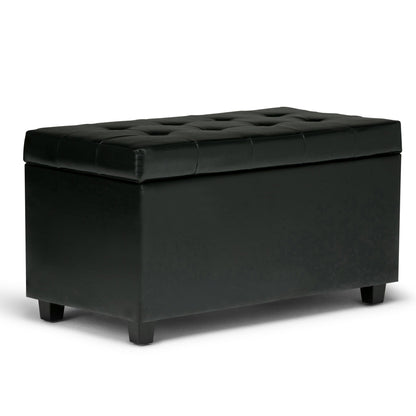 Cosmopolitan - Storage Ottoman - Midnight Black Simpli-Home