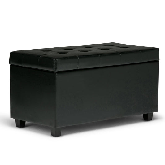 Cosmopolitan - Storage Ottoman - Midnight Black Simpli-Home