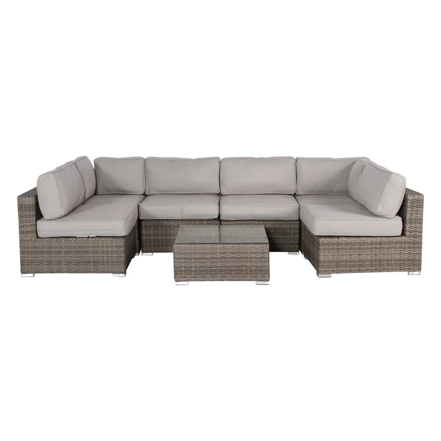 Seating Set With Cushions Handcrafted Wicker Design LSI Patio Furniture