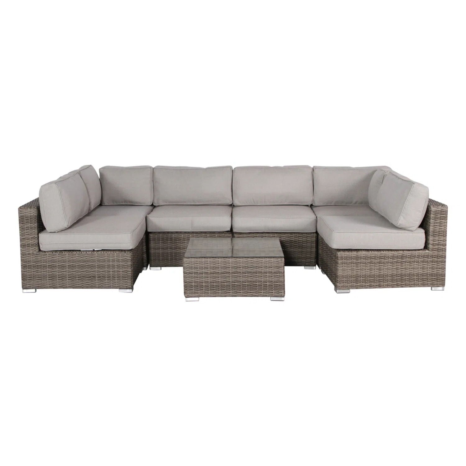 Seating Set With Cushions Handcrafted Wicker Design LSI Patio Furniture