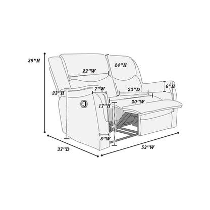 Modern Style Recliner Loveseat With Plush Armrest And Headrest Home Essentials