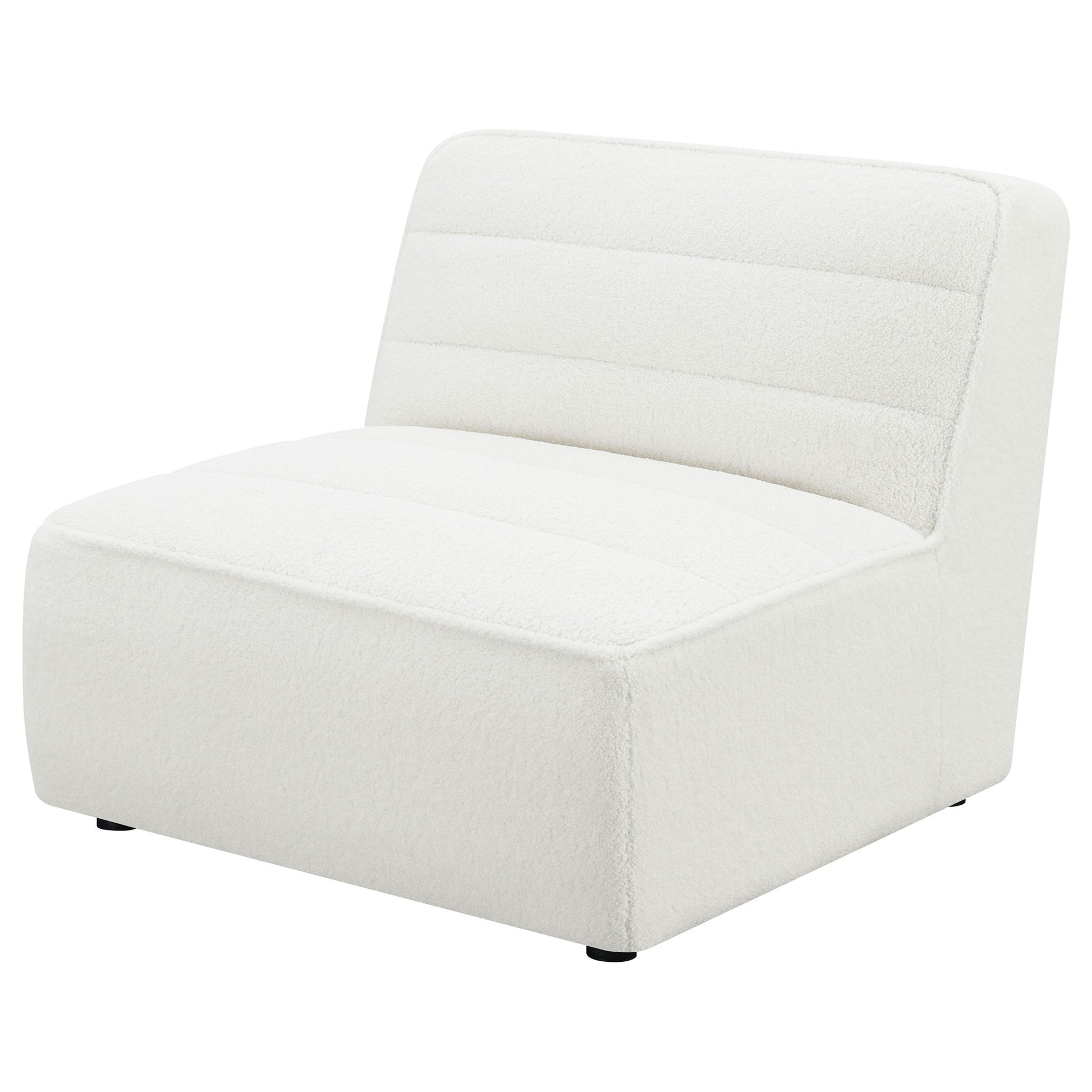 Bonnie - Upholstered Armless Chair With Channel Tufting - Ivory Furniture Max
