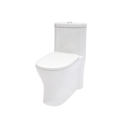 1 Piece Toilet For Bathroom, Dual Flush 1.22/1.6 Gpf, Soft Closing Seat - White Daily Nest
