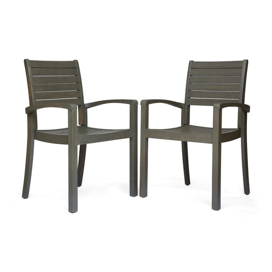 Outdoor Dining Chair, Stacking Design For Patio Noble House