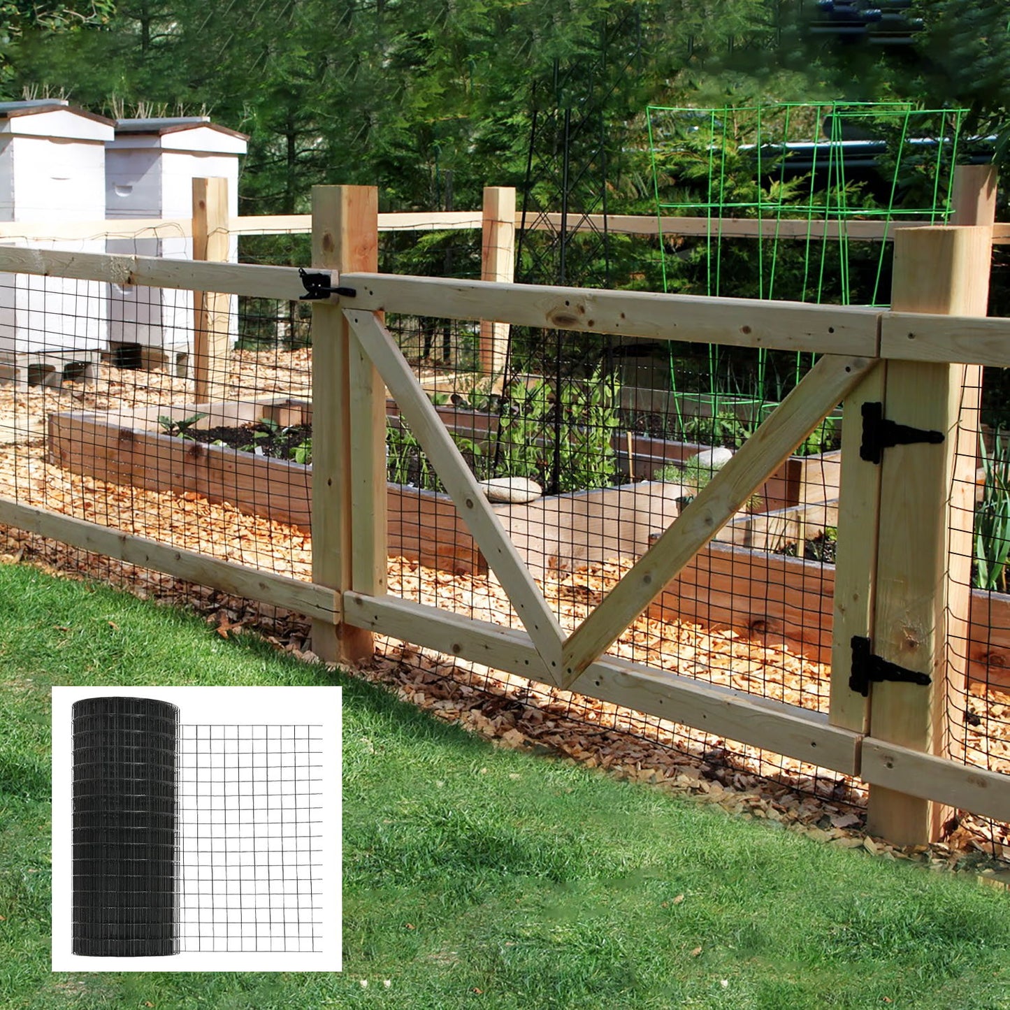 Vinyl Coated Hardware Cloth, 21 Gauge, Galvanized Steel, For Poultry Netting And Chicken Coop - Black Daily Nest