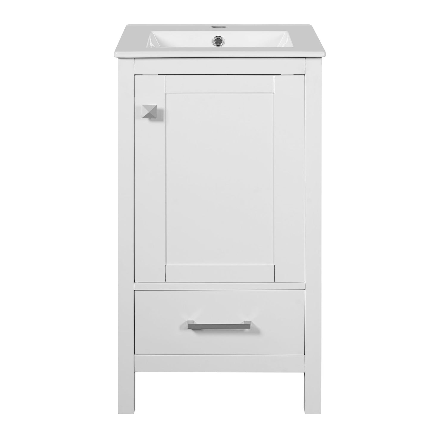 Bathroom Vanity With Ceramic Sink, Soft Close Drawers, Door Organizer, Divider Drawer, Adjustable Foot Pads Hearth and Haven