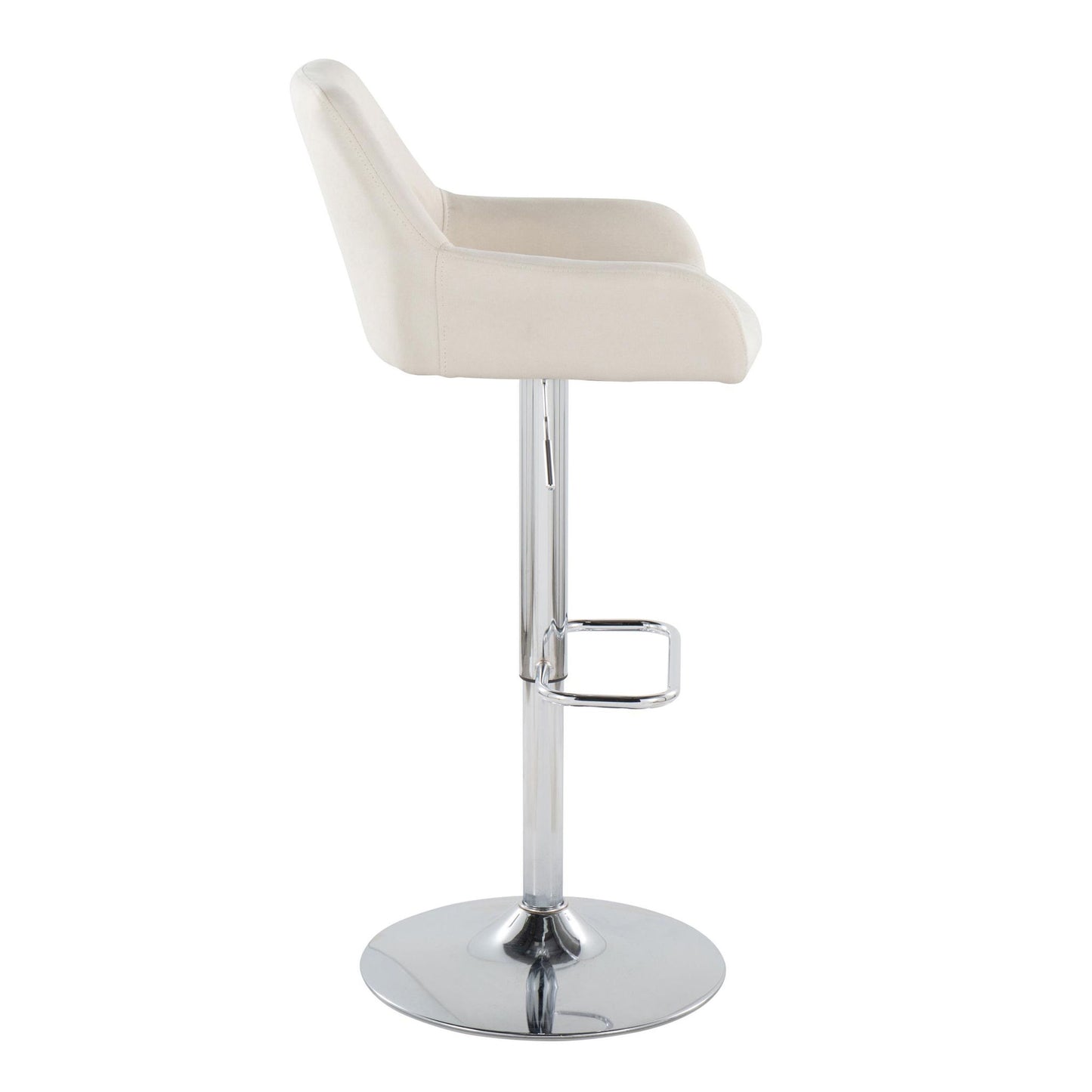 Daniella - Contemporary Adjustable Barstool With Swivel With Rounded Rectangle Footrest (Set of 2) Lumi Source