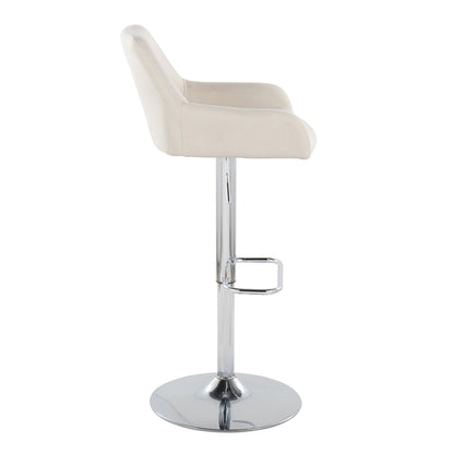 Daniella - Contemporary Adjustable Barstool With Swivel With Rounded Rectangle Footrest (Set of 2) Lumi Source