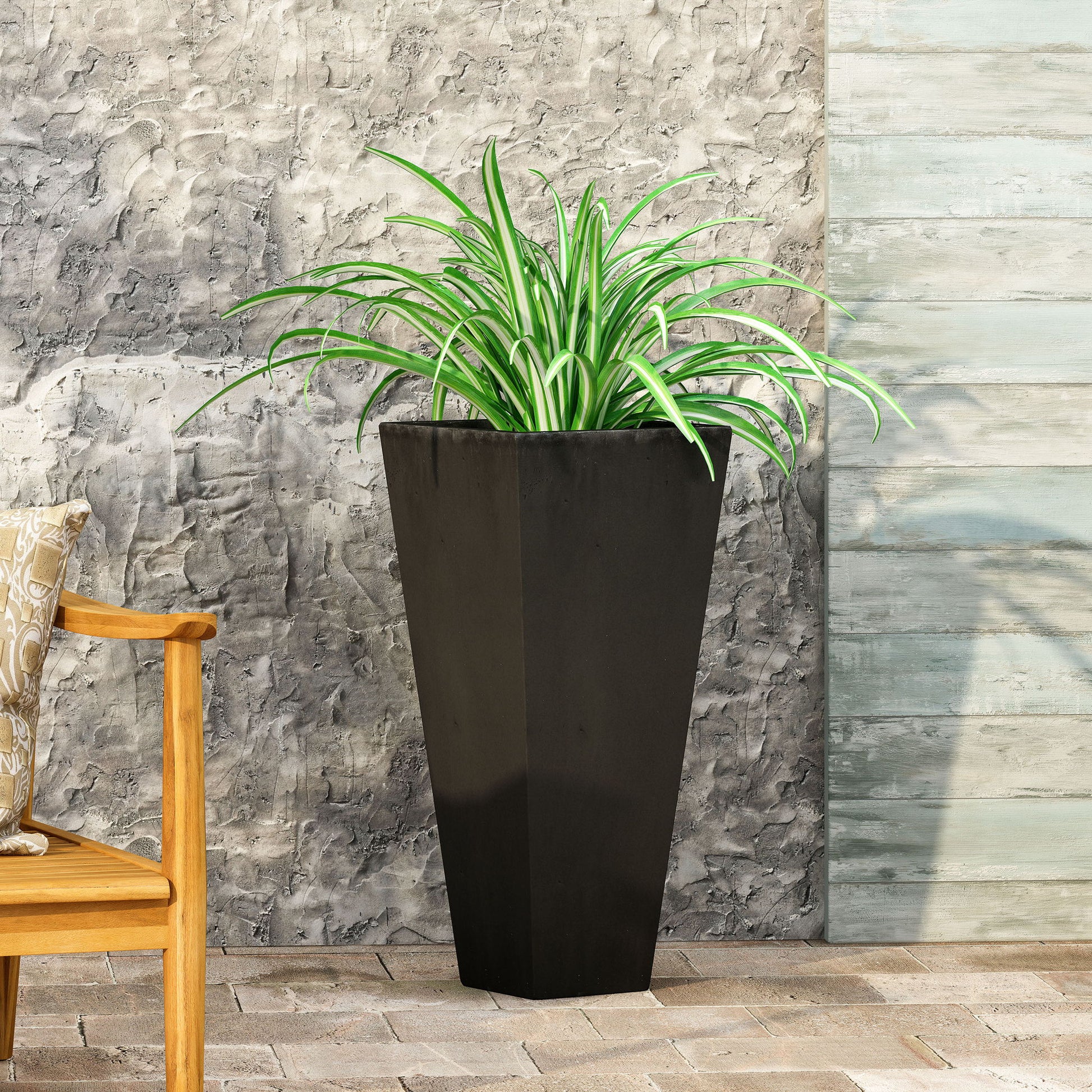Outdoor Modern Cast Stone Planter Noble House