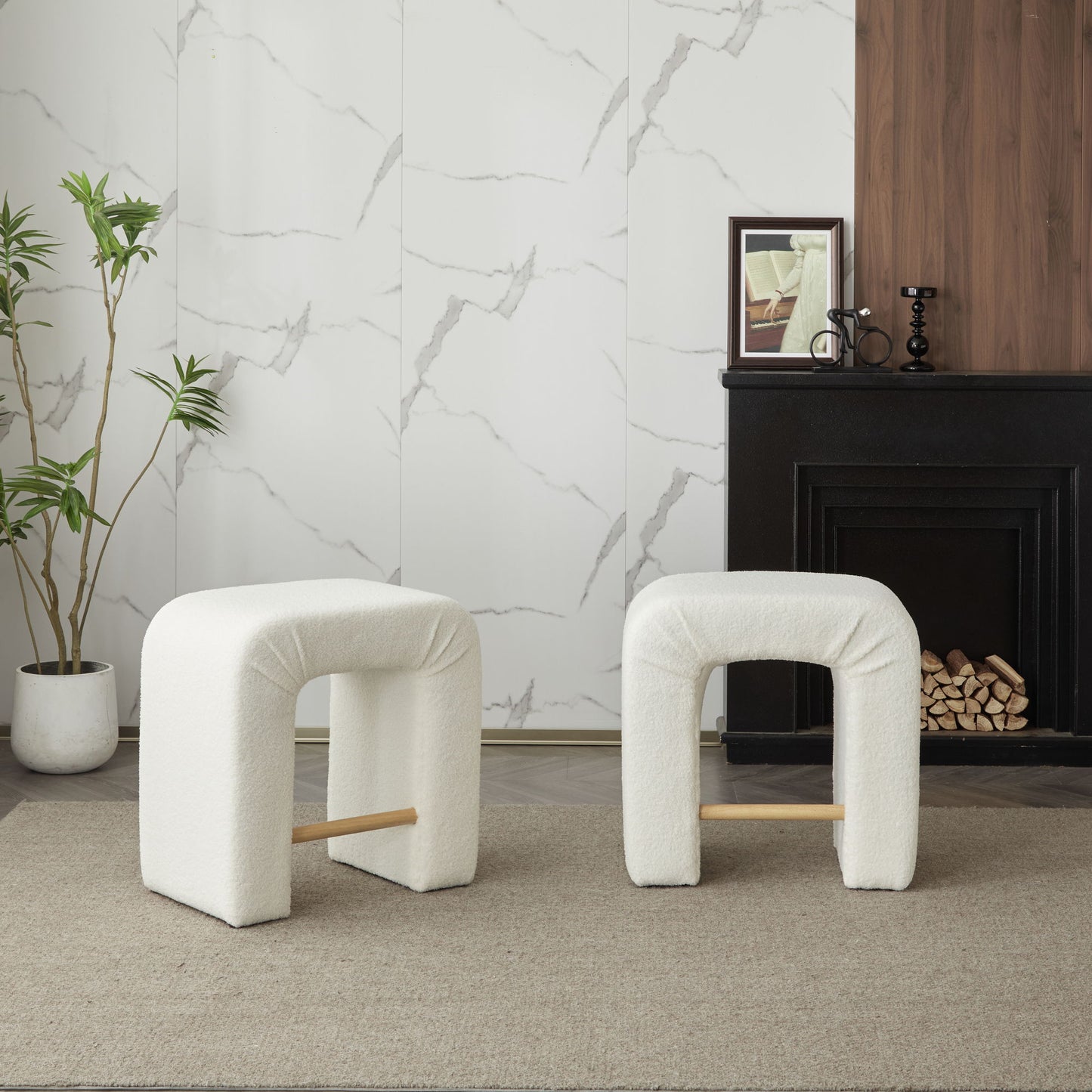 Boucle Stool (Set of 2) Noble House