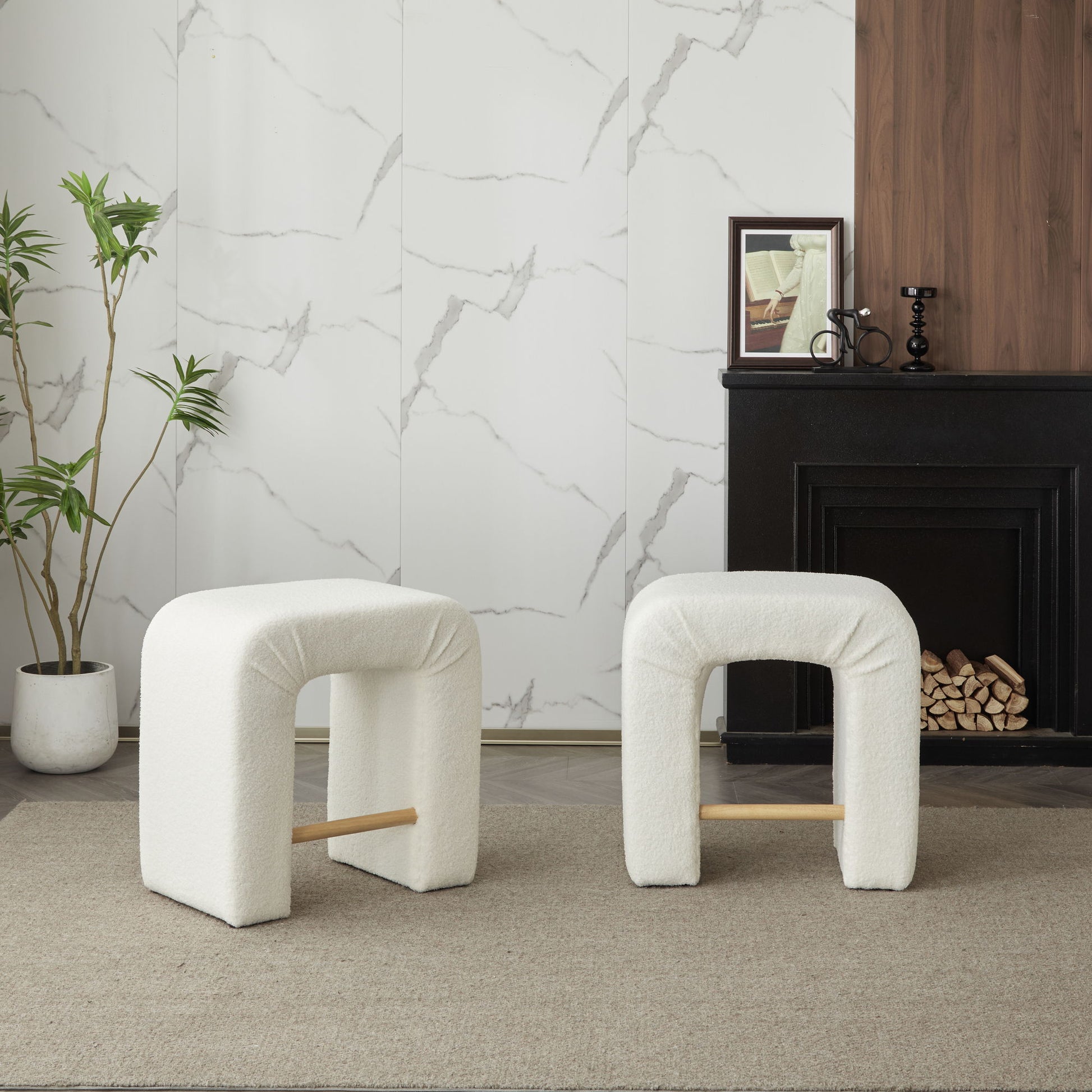 Boucle Stool (Set of 2) Noble House