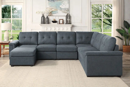 Isla - Fabric Sectional Sofa With Ottoman Lilola Home