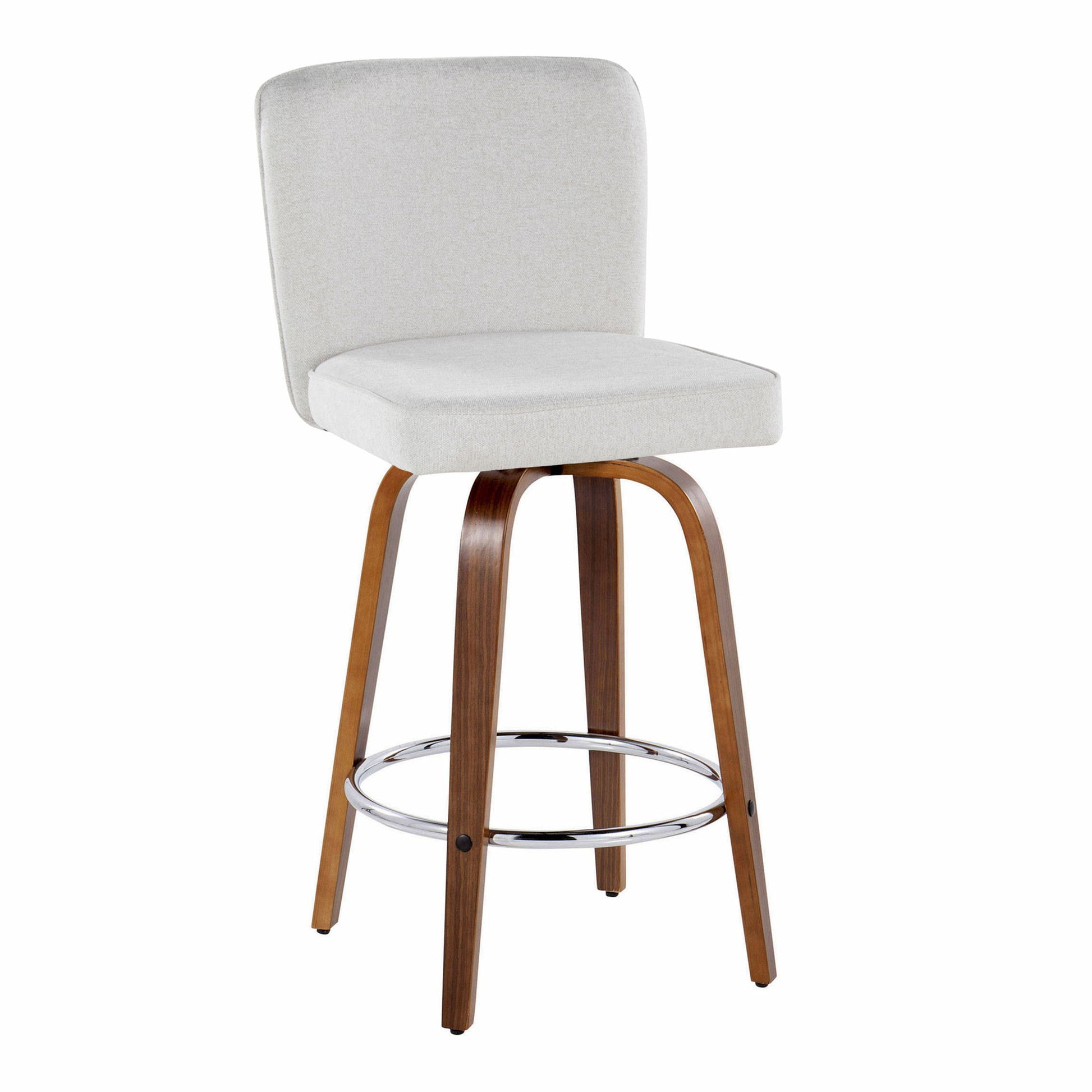 Henry - Contemporary Fixed Height Counter Stool With Swivel With Round Footrest (Set of 2) Lumi Source