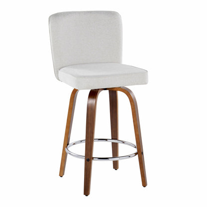 Henry - Contemporary Fixed Height Counter Stool With Swivel With Round Footrest (Set of 2) Lumi Source