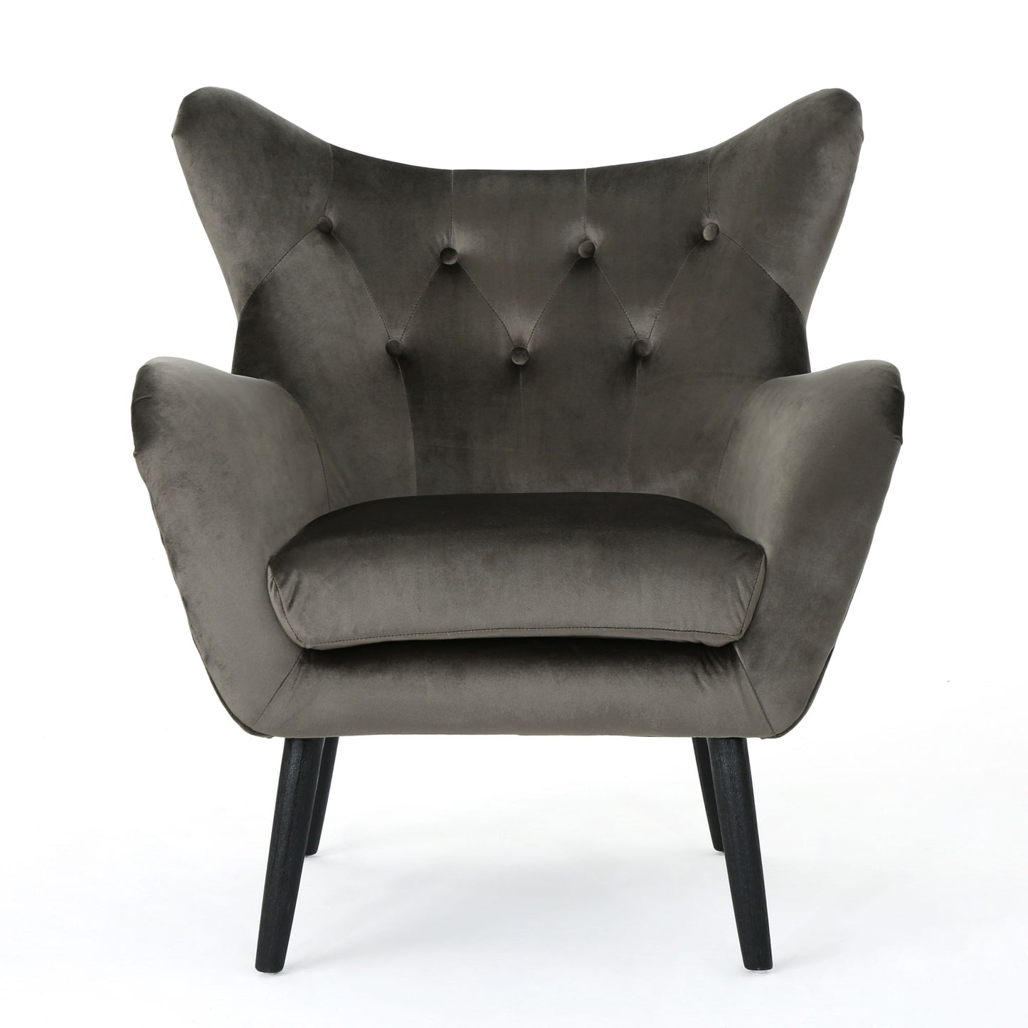 Alyssa - Mid Century Upholstered Arm Chair With Wingback Design Noble House