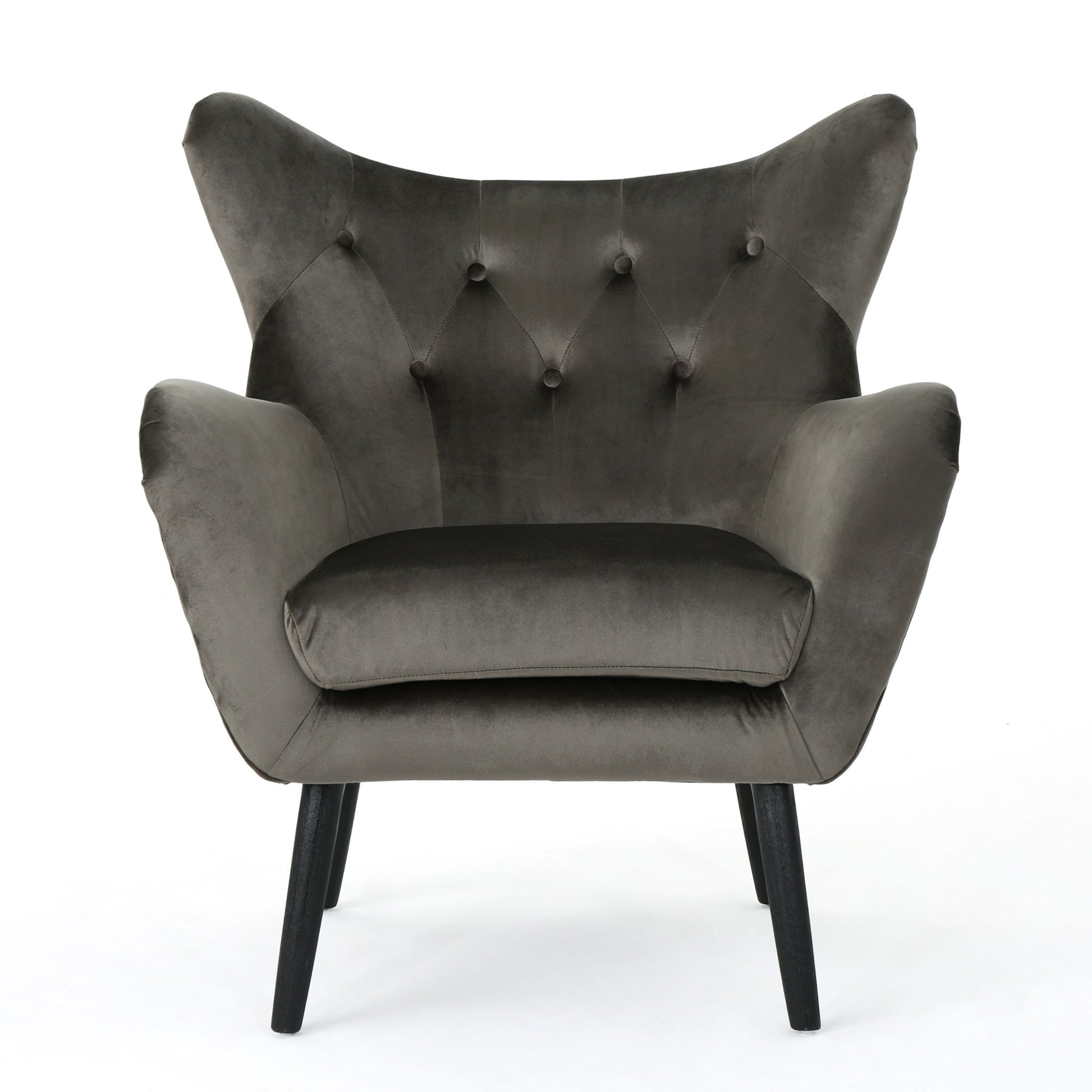 Alyssa - Mid Century Upholstered Arm Chair With Wingback Design Noble House