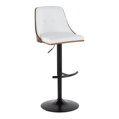 Gianna - Mid Century Modern Adjustable Barstool, Swivel With Rounded T Footrest (Set of 2) Lumi Source