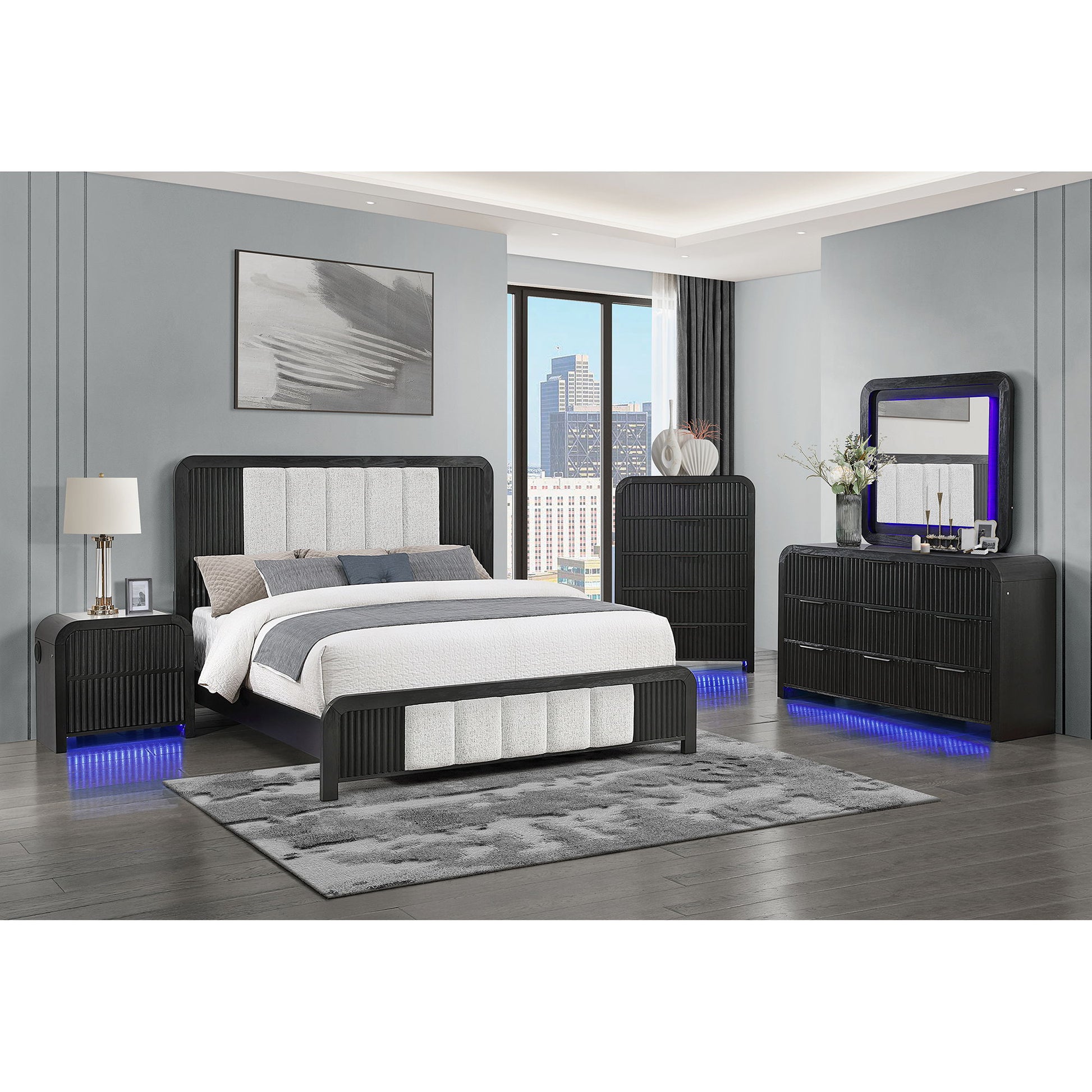 Beverly - 5 Piece Bedroom Set With Fluted Detailing Global Furniture USA
