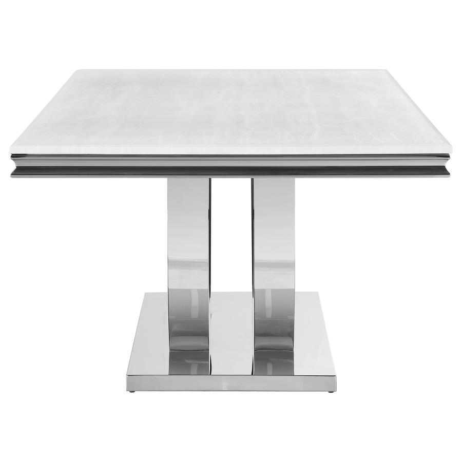 Kerwin - Rectangular Stone Top Dining Table - White