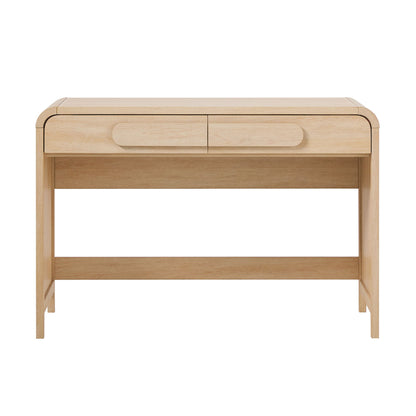 Modern Curved Waterfall Desk With Drawers - Oak Walker Edison