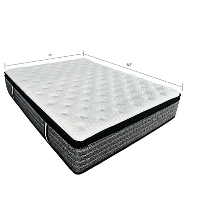 14" Premium Pocket Coil Hybrid Mattress With Gel Memory Foam, Super Plush - Gray / White - King Daily Nest